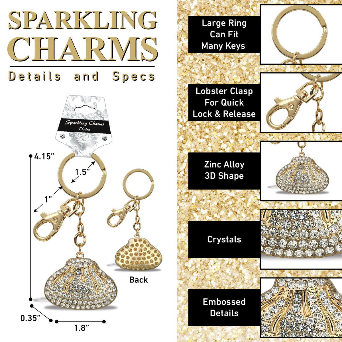 GOLD SPARKLING CHARMS - DUMPLING