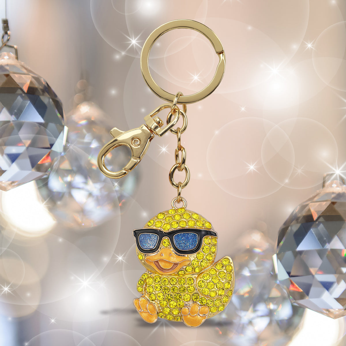 GOLD SPARKLING CHARMS - YELLOW COOL DUCK