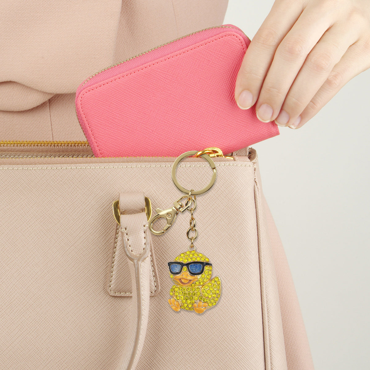 GOLD SPARKLING CHARMS - YELLOW COOL DUCK