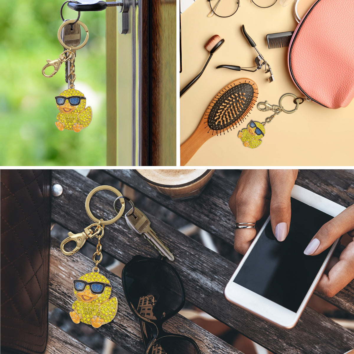 GOLD SPARKLING CHARMS - YELLOW COOL DUCK