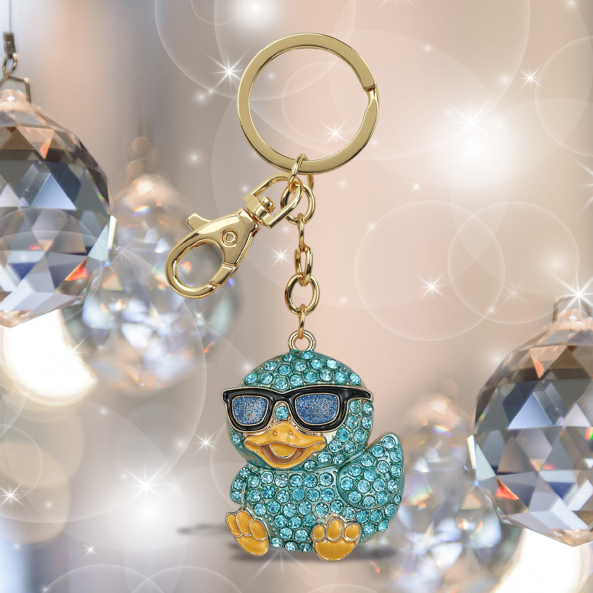 GOLD SPARKLING CHARMS - BLUE COOL DUCK