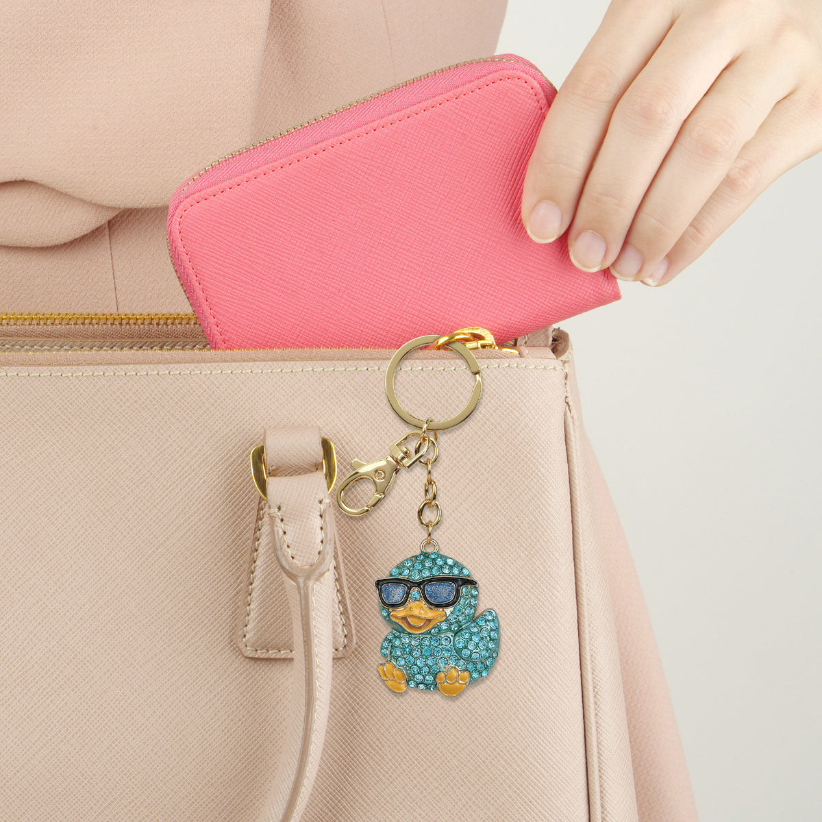 GOLD SPARKLING CHARMS - BLUE COOL DUCK