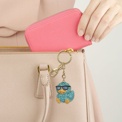 GOLD SPARKLING CHARMS - BLUE COOL DUCK