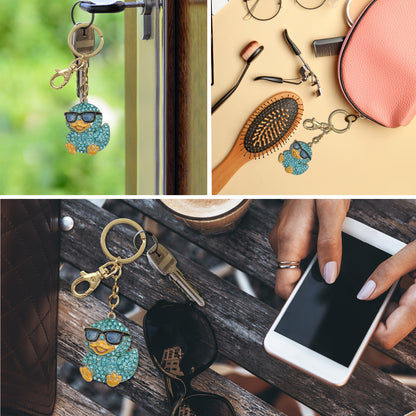 GOLD SPARKLING CHARMS - BLUE COOL DUCK