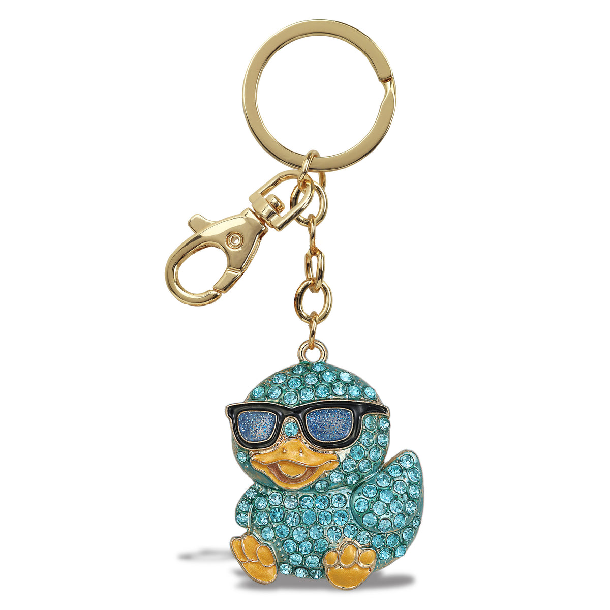 GOLD SPARKLING CHARMS - BLUE COOL DUCK