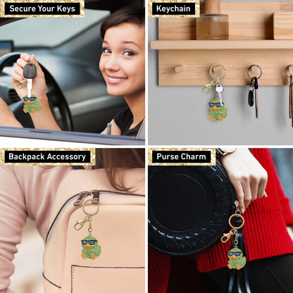 GOLD SPARKLING CHARMS - GREEN COOL DUCK