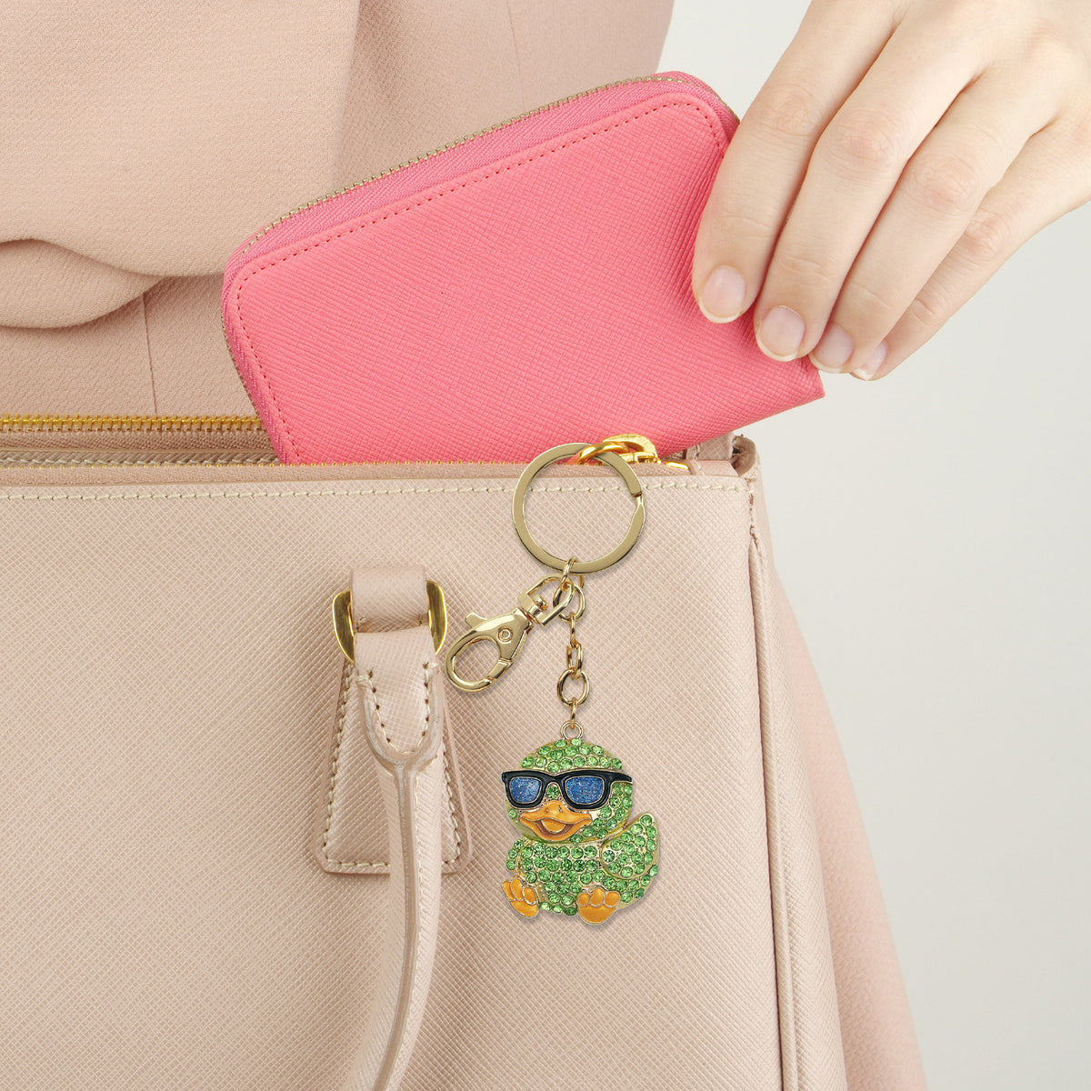 GOLD SPARKLING CHARMS - GREEN COOL DUCK