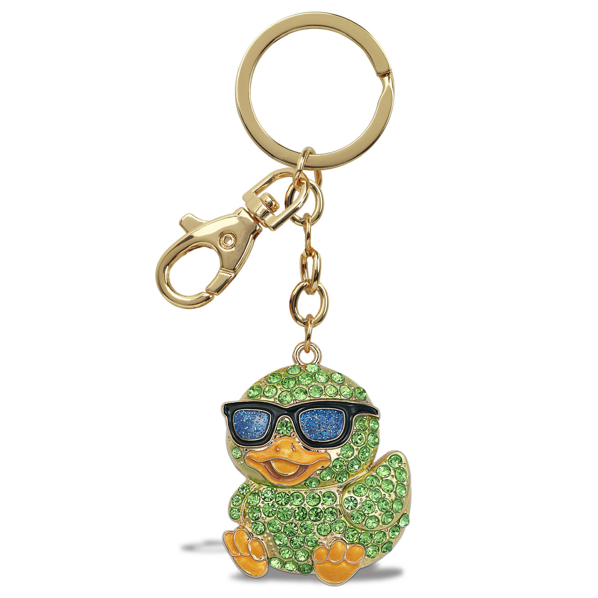 GOLD SPARKLING CHARMS - GREEN COOL DUCK