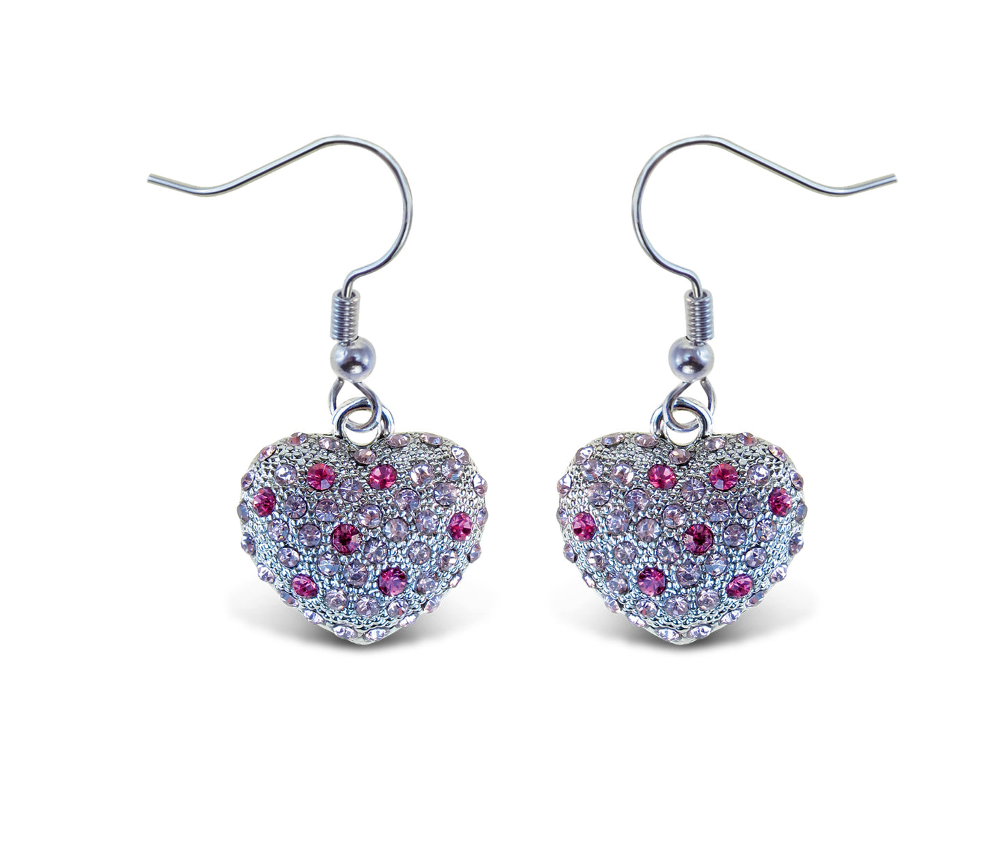 SPARKLING EARRINGS - PINK HEART