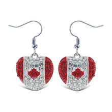 SPARKLING EARRINGS - CANADA FLAG HEART