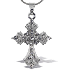 SPARKLING NECKLACE - FLEUR DE LIS CROSS