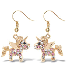 GOLD SPARKLING EARRINGS - UNICORN