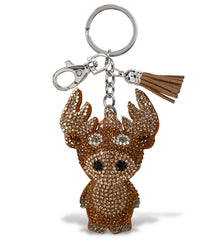 SPARKLING RHINESTONES CHARM WITH TASSEL - MOOSE