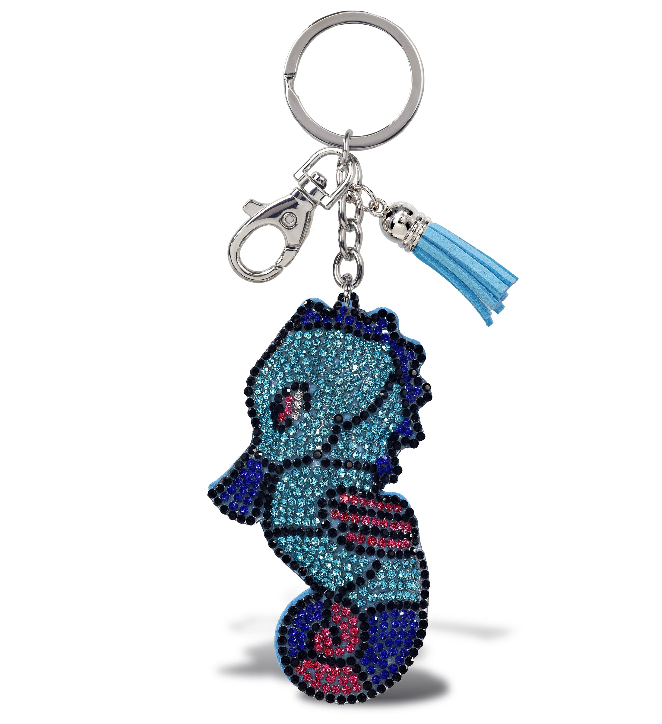 SPARKLING RHINESTONES CHARM WITH TASSEL - SEAHORSE