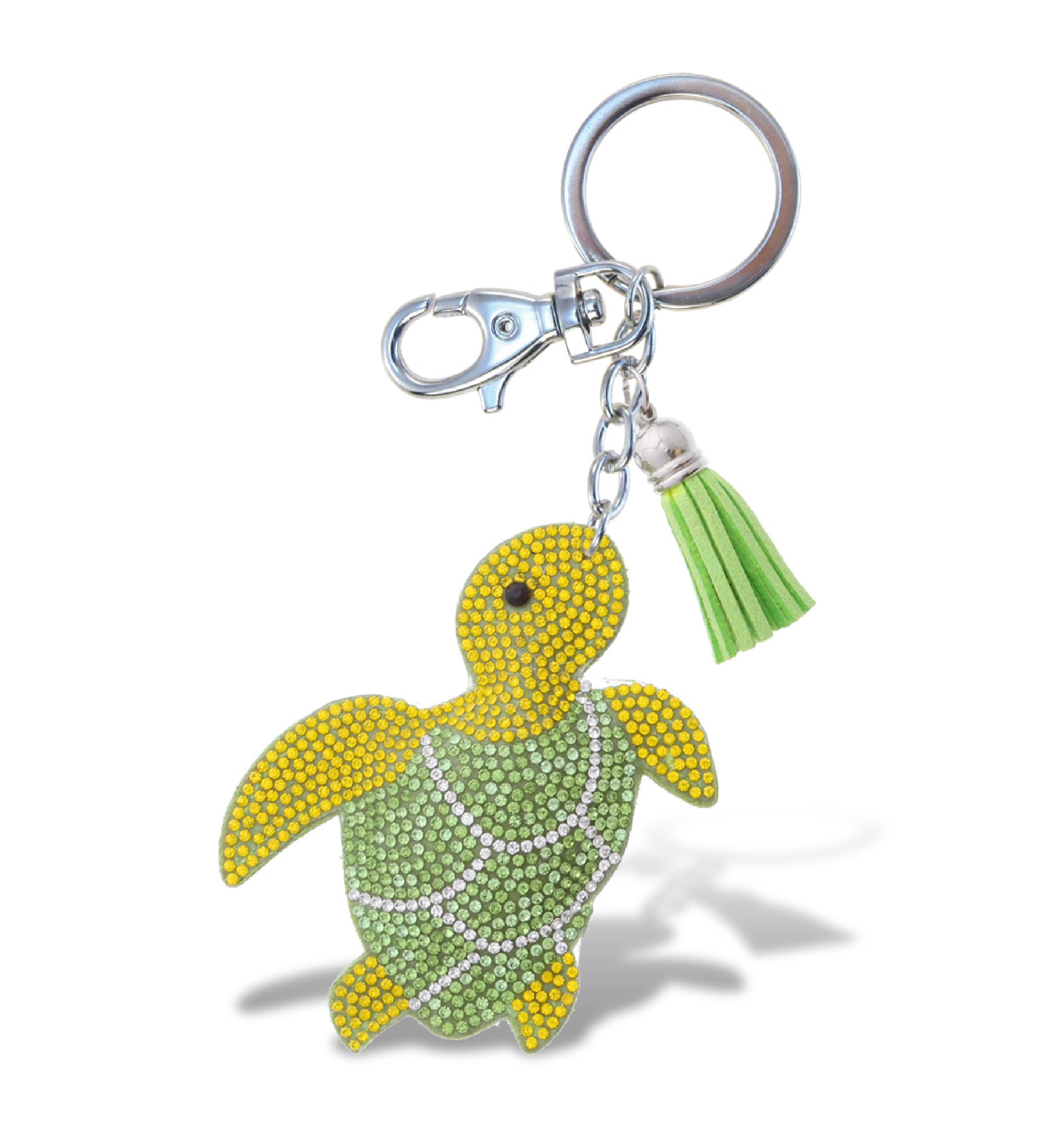 SPARKLING RHINESTONES CHARM WITH TASSEL - SEA TURTLE