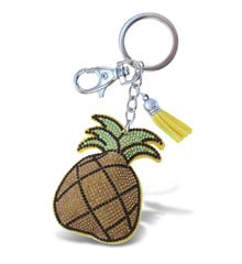 SPARKLING RHINESTONES CHARM WITH TASSEL - PINEAPPLE