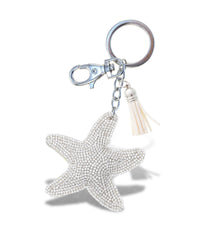 SPARKLING RHINESTONES CHARM WITH TASSEL - STARFISH