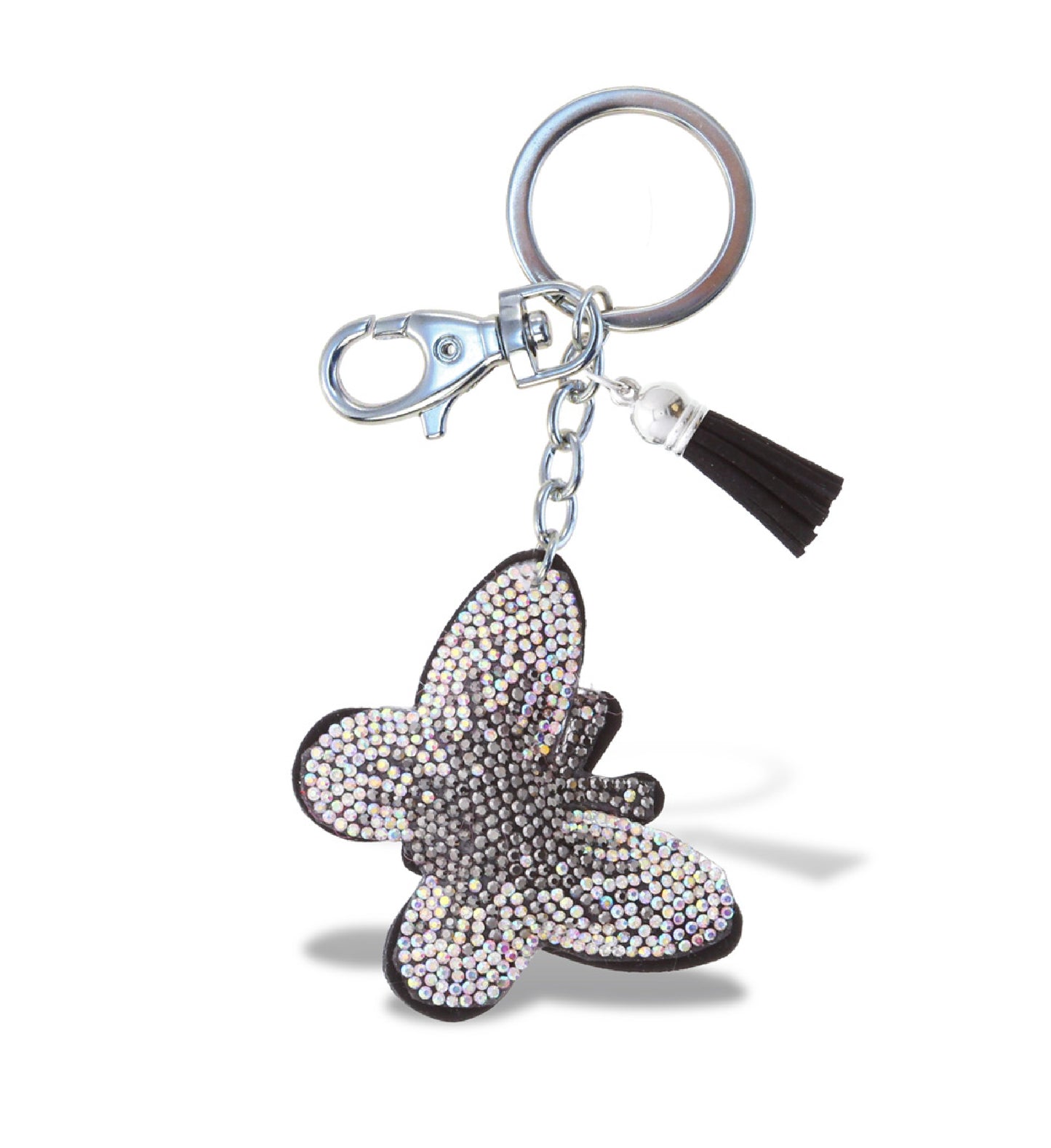 SPARKLING RHINESTONES CHARM WITH TASSEL - BUTTERFLY
