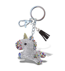 SPARKLING RHINESTONES CHARM WITH TASSEL - UNICORN