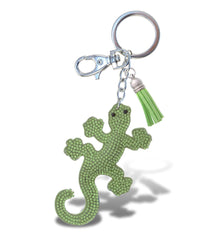 SPARKLING RHINESTONES CHARM WITH TASSEL - GECKO