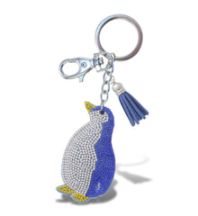 SPARKLING RHINESTONES CHARM WITH TASSEL - PENGUIN