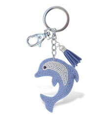SPARKLING RHINESTONES CHARM WITH TASSEL - DOLPHIN