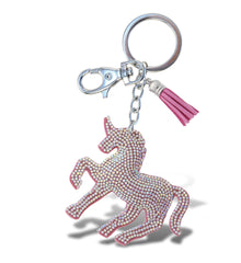 SPARKLING RHINESTONES CHARM WITH TASSEL - PINK UNICORN