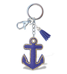 SPARKLING RHINESTONES CHARM WITH TASSEL - ANCHOR