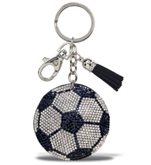 SPARKLING RHINESTONES CHARM WITH TASSEL - SOCCER