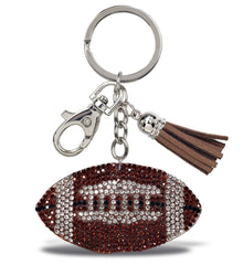 SPARKLING RHINESTONES CHARM WITH TASSEL - FOOTBALL