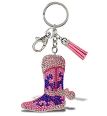 SPARKLING RHINESTONES CHARM WITH TASSEL - BOOT