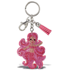SPARKLING RHINESTONES CHARM WITH TASSEL - PINK MERMAID