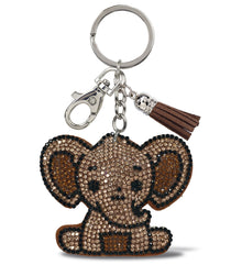 SPARKLING RHINESTONES CHARM WITH TASSEL - ELEPHANT