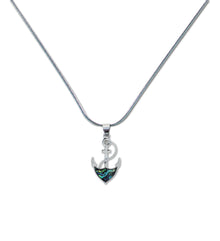 AQUA JEWELRY - NECKLACE - LINK STYLE CHAIN 18' - NATURAL PAUA - ANCHOR