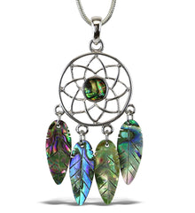 NECKLACE - SNAKE CHAIN 18" - NATURAL PAUA - DREAM CATCHER