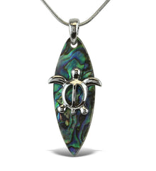 NECKLACE - SNAKE CHAIN 18" - NATURAL PAUA - SURFBOARD
