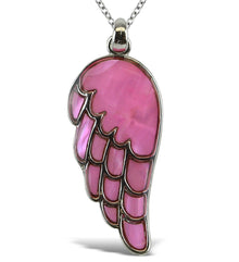 NECKLACE - LINK CHAIN 18" - PINK MOP - WING