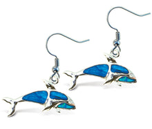 EARRINGS - DANGLE POST - FISH HOOK - KILLER WHALE