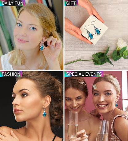 EARRINGS - DANGLE POST - FISH HOOK - PENGUIN