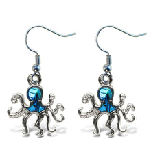 EARRINGS - DANGLE POST - FISH HOOK - OCTOPUS