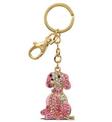 GOLD SPARKLING CHARMS - PINK BEAGLE DOG