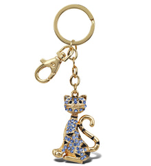 GOLD SPARKLING CHARMS - BLUE TIGER CAT