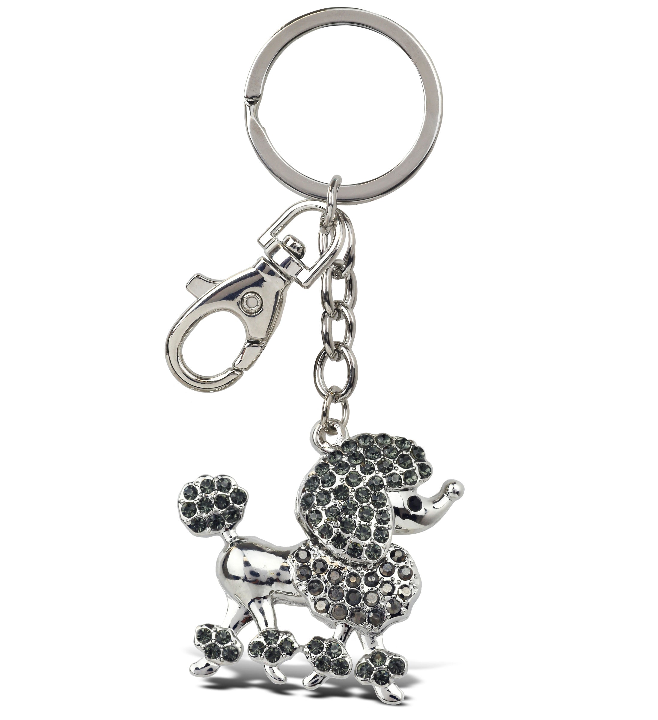 SPARKLING CHARMS - ELEGANT GREY POODLE DOG