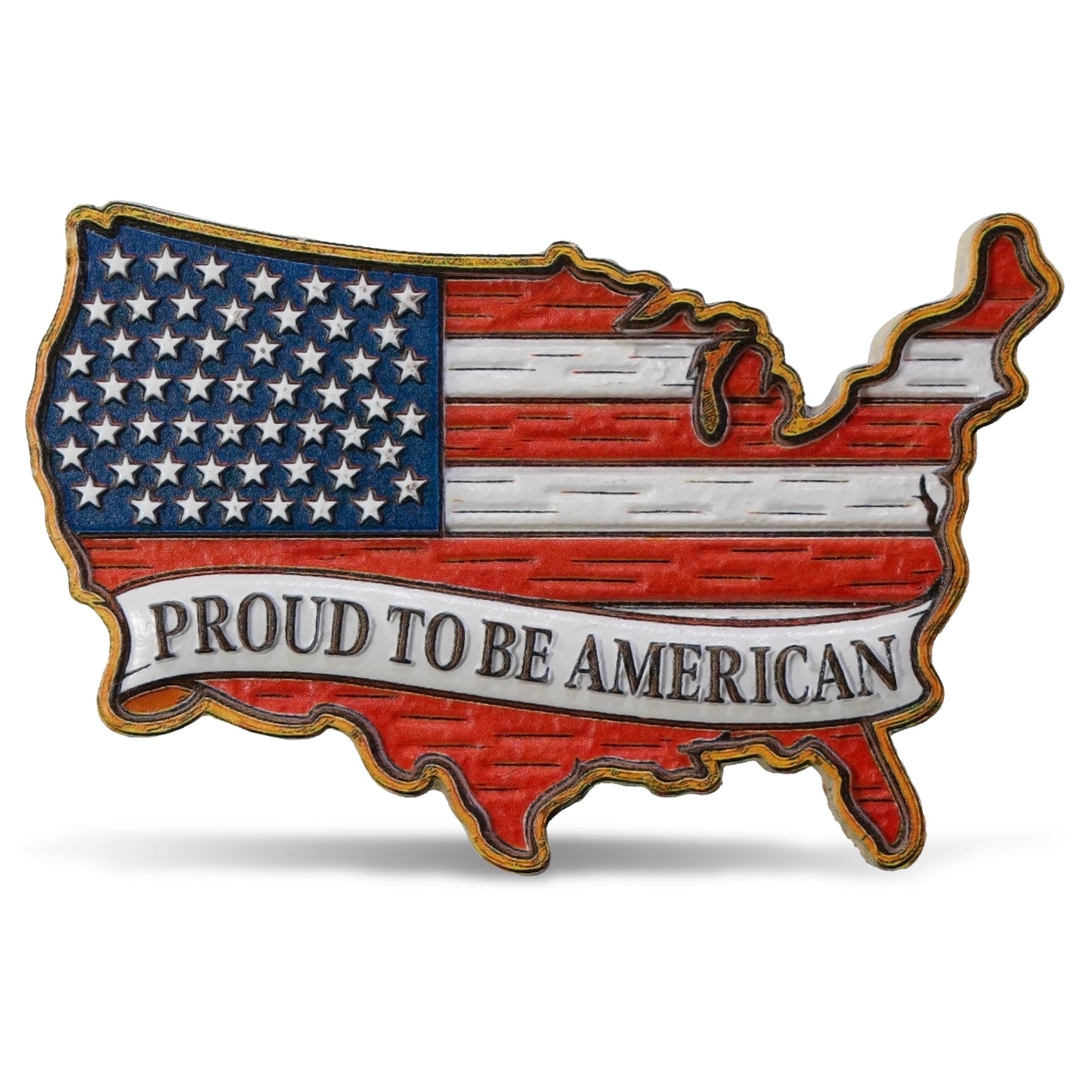 RESIN MAGNETS - PROUD TO BE AMERICAN – USA MAP