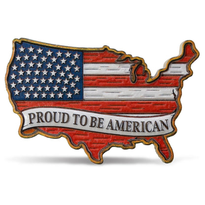 RESIN MAGNETS - PROUD TO BE AMERICAN – USA MAP