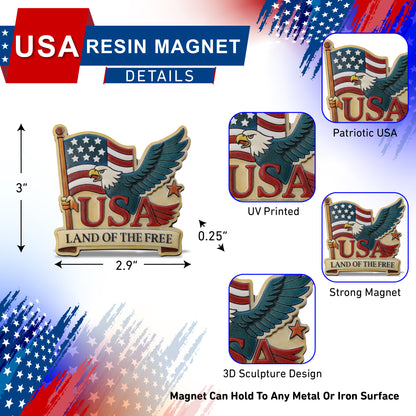 RESIN MAGNETS - LAND OF THE FREE – FLAG & EAGLE