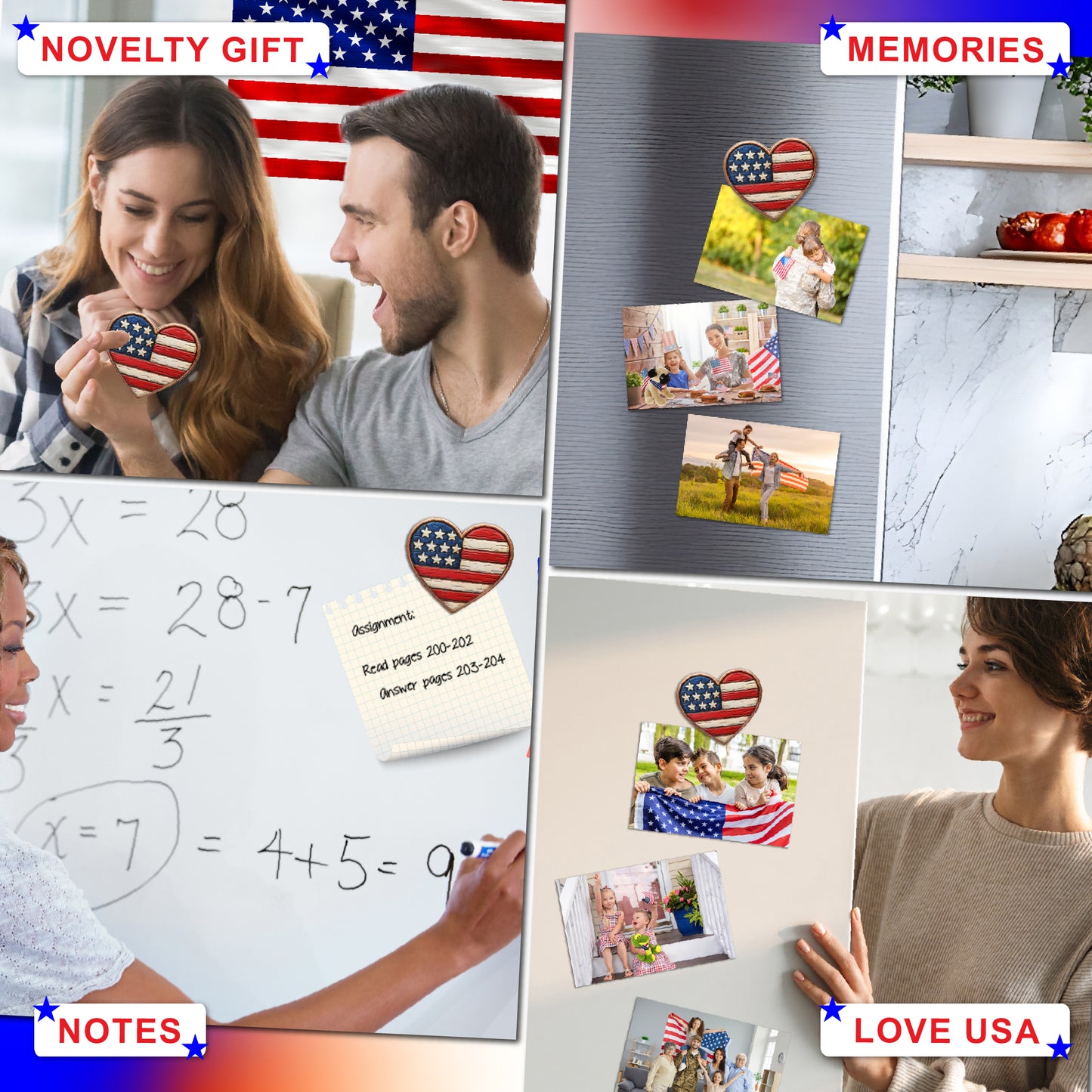 RESIN MAGNETS - USA HEART