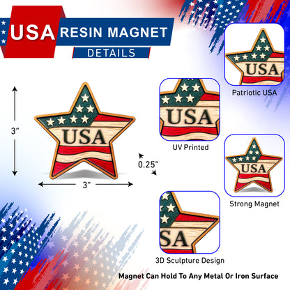 RESIN MAGNETS - USA STAR - AMERICAN PRIDE