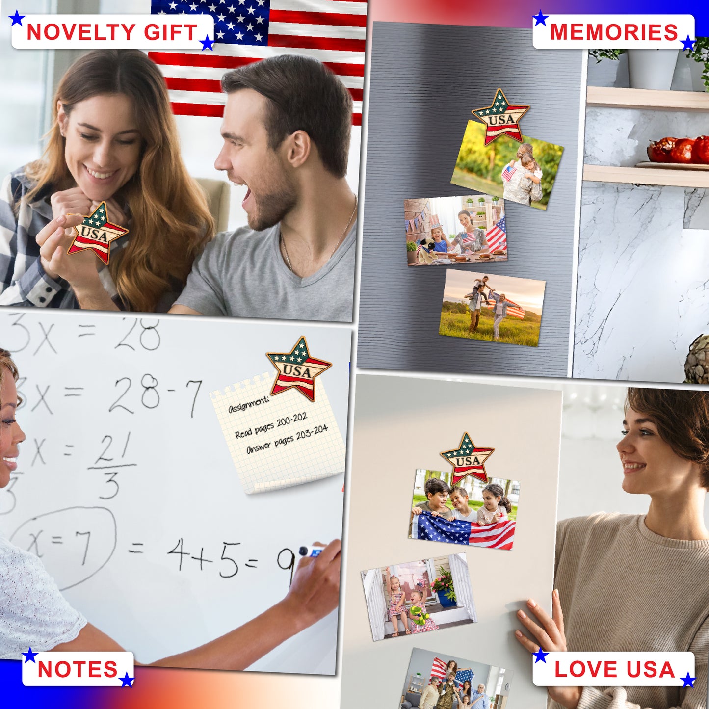 RESIN MAGNETS - USA STAR - AMERICAN PRIDE
