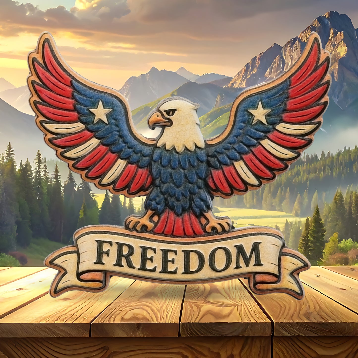 RESIN MAGNETS - USA FLAG - FREEDOM EAGLE